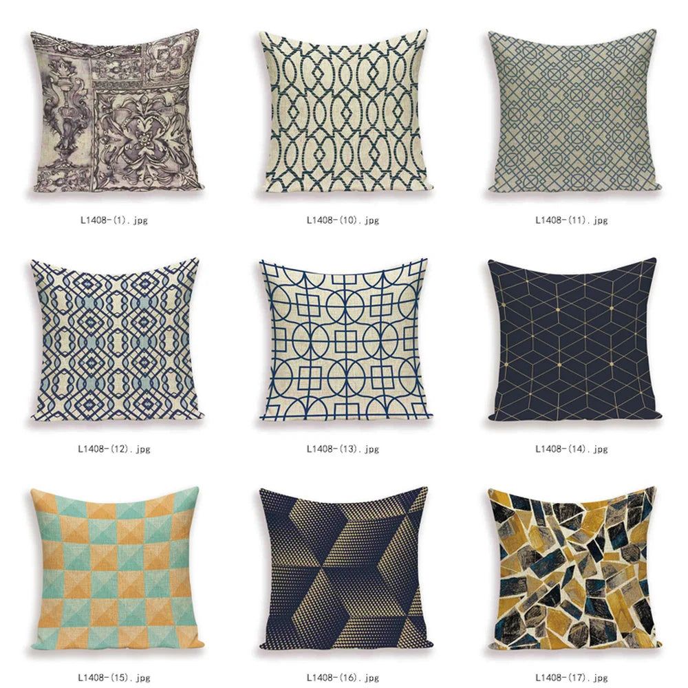 Geometric Cushions Cover Lattice Home Decorative Pillow Covers Print Cushion Covers 45X45Cm Simple Sofa Bed Pillows Cases Kissen