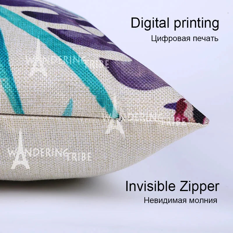 Geometric Cushion Cover Blue Cushions Home Sofa Decor Custom Linen Pillow Covers Stripe Cushion Covers Outdoor Pillowcase Kissen