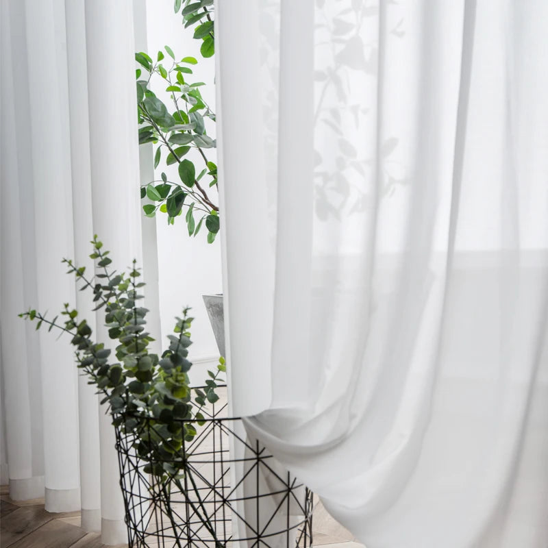 Super Soft weiße transparente Vorhang - Gardinen für Wohnzimmer und Schlafzimmer
