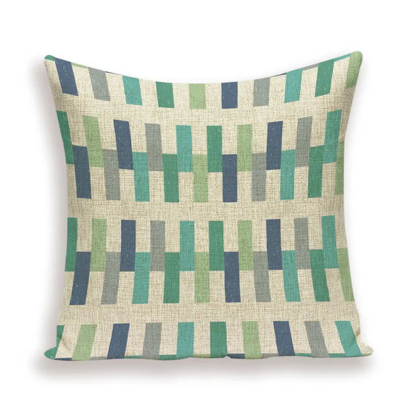 Geometric Cushion Cover Blue Cushions Home Sofa Decor Custom Linen Pillow Covers Stripe Cushion Covers Outdoor Pillowcase Kissen