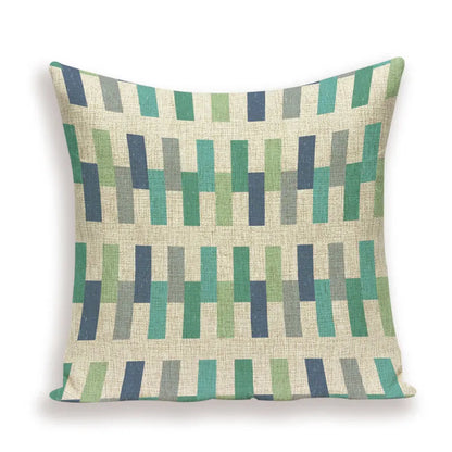 Geometric Cushion Cover Blue Cushions Home Sofa Decor Custom Linen Pillow Covers Stripe Cushion Covers Outdoor Pillowcase Kissen