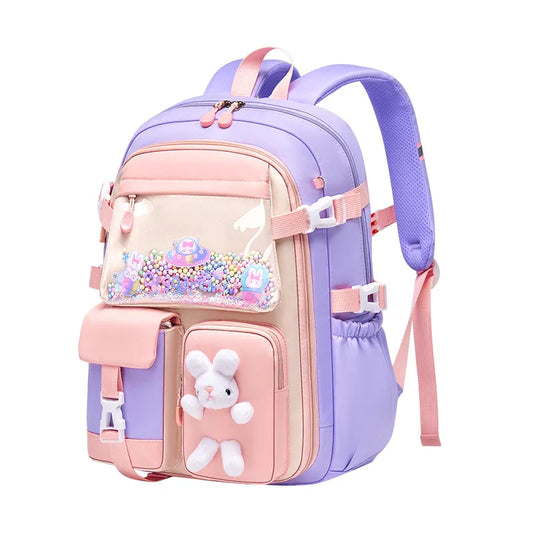 2023 Grundschul mädchen Schult asche kawaii leichte Kinder tasche wasserdichte Taschen bunte Reise rucksack Mochi las Geschenke