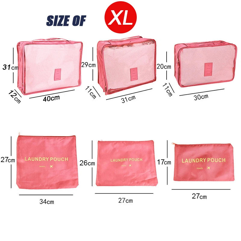 6-teilige Aufbewahrung Tasche - Organizer-Set für Gepäck