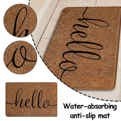 Front Doormats Entrance Mat Indoor Outdoor Water Absorption Floor Mats Non-Slip Back Rubber Welcome Doormat For Bathroom Kitchen