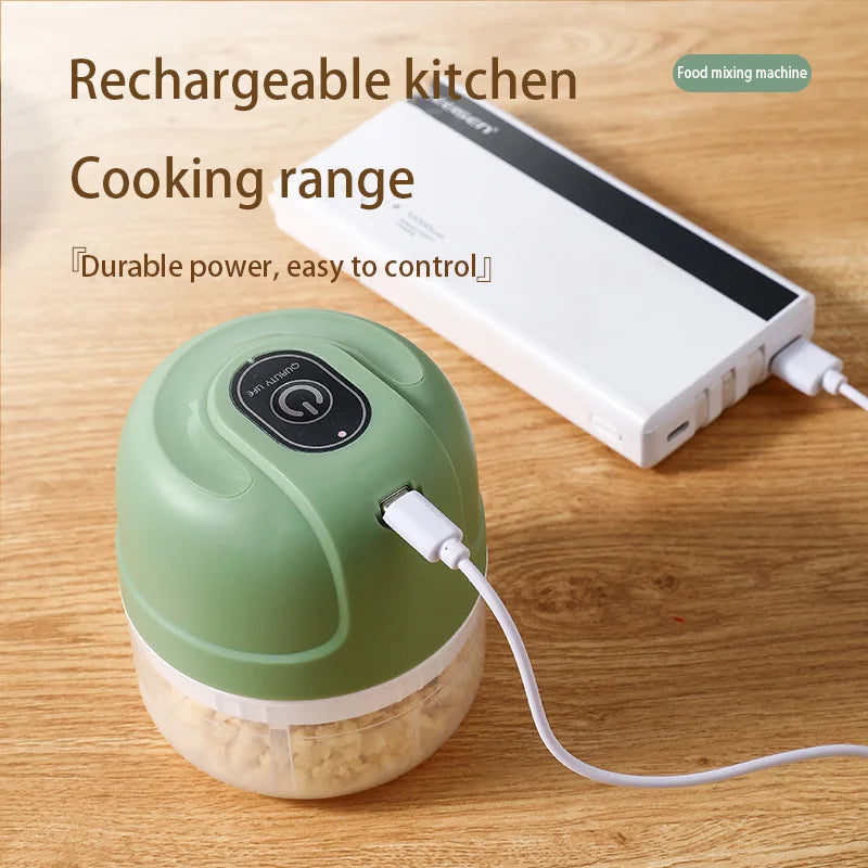 Elektrischer 100/250 ml Mini Lebensmittelhacker Mixer, drahtloser tragbarer elektrischer Knoblauchhacker Obst Gemüse Zwiebel - USB Wiederaufladbarer