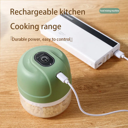 Elektrischer 100/250 ml Mini Lebensmittelhacker Mixer, drahtloser tragbarer elektrischer Knoblauchhacker Obst Gemüse Zwiebel - USB Wiederaufladbarer