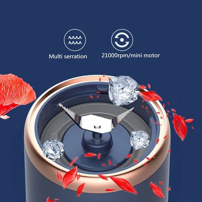 Tragbar Sport Standmixer für Shakes und Smoothie - 300ml Tragbarer Mixer USB Wiederaufladbarer