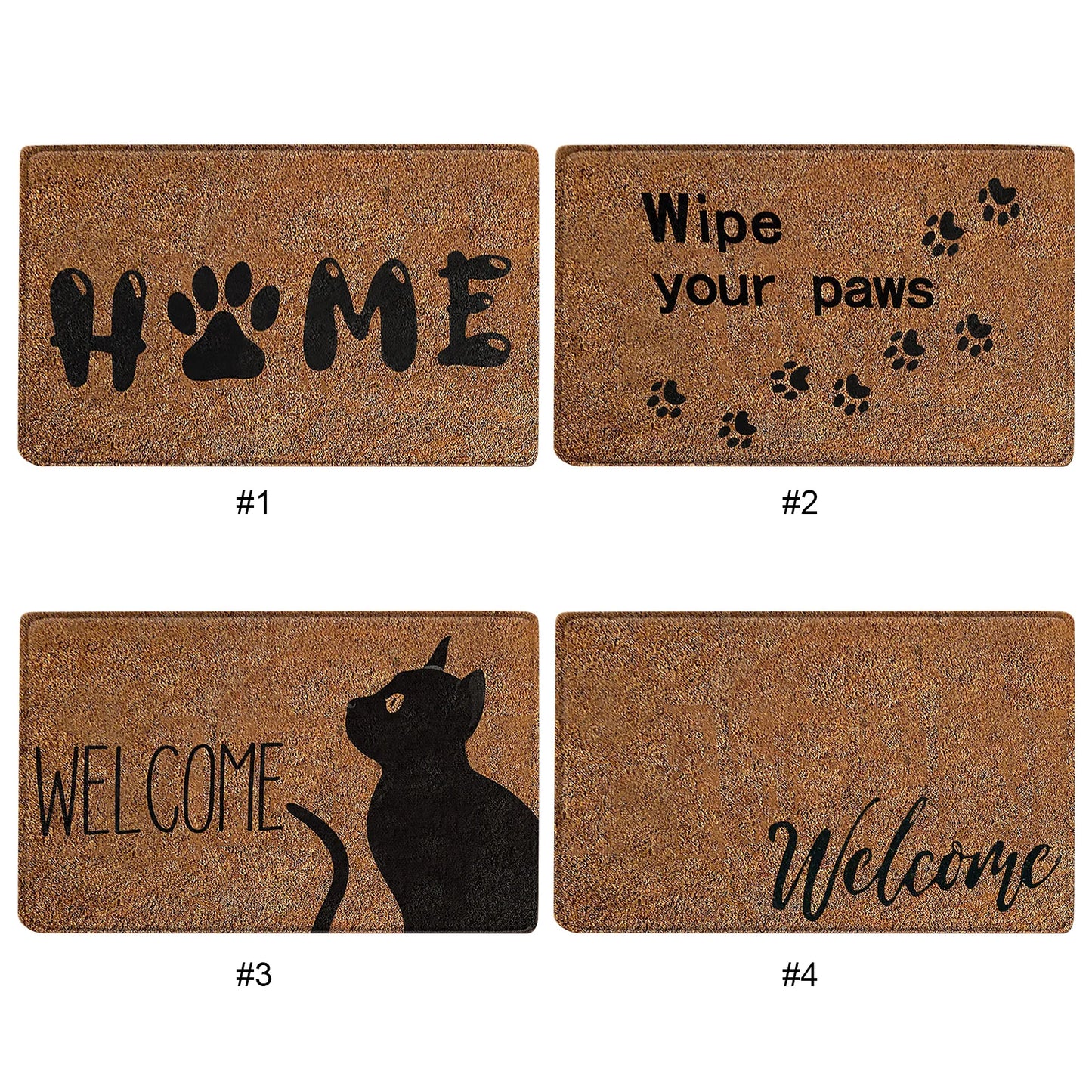 Front Doormats Indoor Outdoor Easy to Clean Floor Mat w/ Non-Slip Rubber Backing