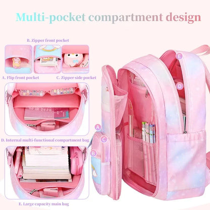 Kühlschrank Stil Schult asche Regenbogen Farbverlauf wasserdichten Rucksack für Grundschüler leichten Rucksack für Mädchen