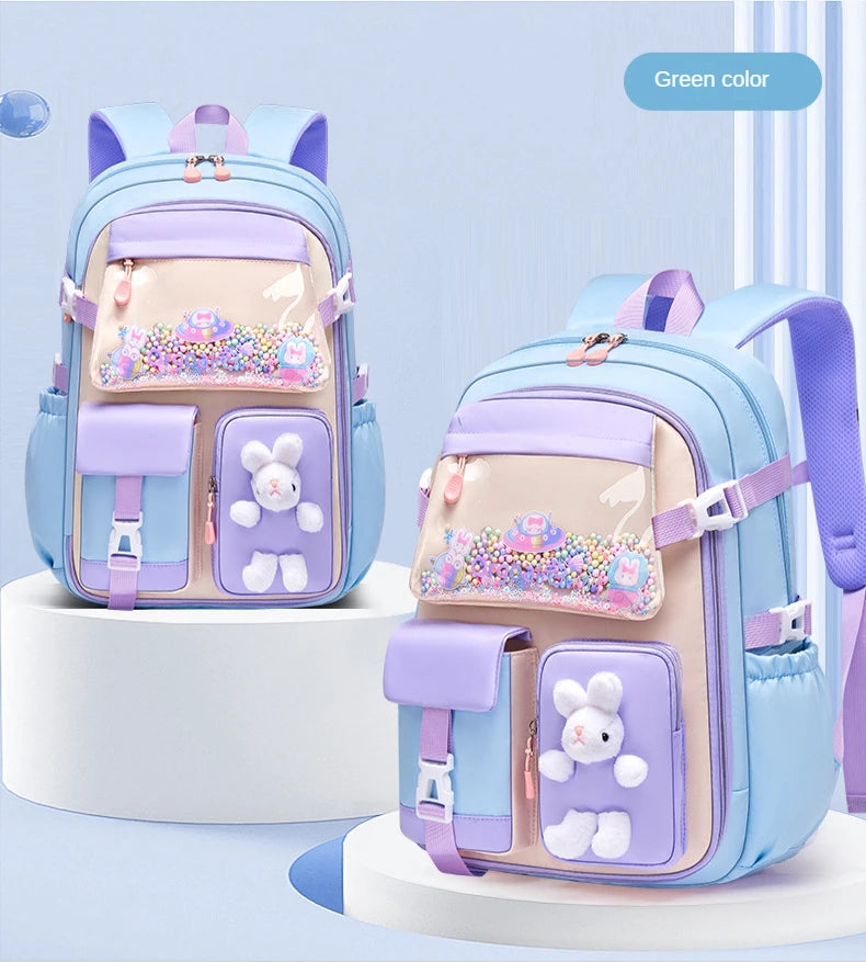 2023 Grundschul mädchen Schult asche kawaii leichte Kinder tasche wasserdichte Taschen bunte Reise rucksack Mochi las Geschenke