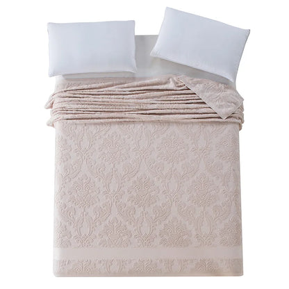 Summer Blankets For Beds Soft Warm 100% Cotton Single Double Size Solid Jacquard Summer Quilts Bedspread Towel Blankets