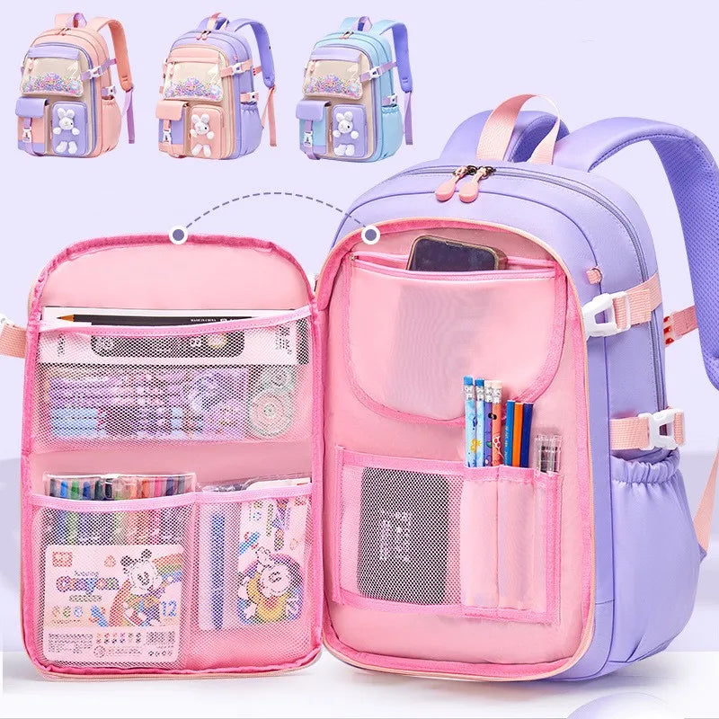 2023 Grundschul mädchen Schult asche kawaii leichte Kinder tasche wasserdichte Taschen bunte Reise rucksack Mochi las Geschenke