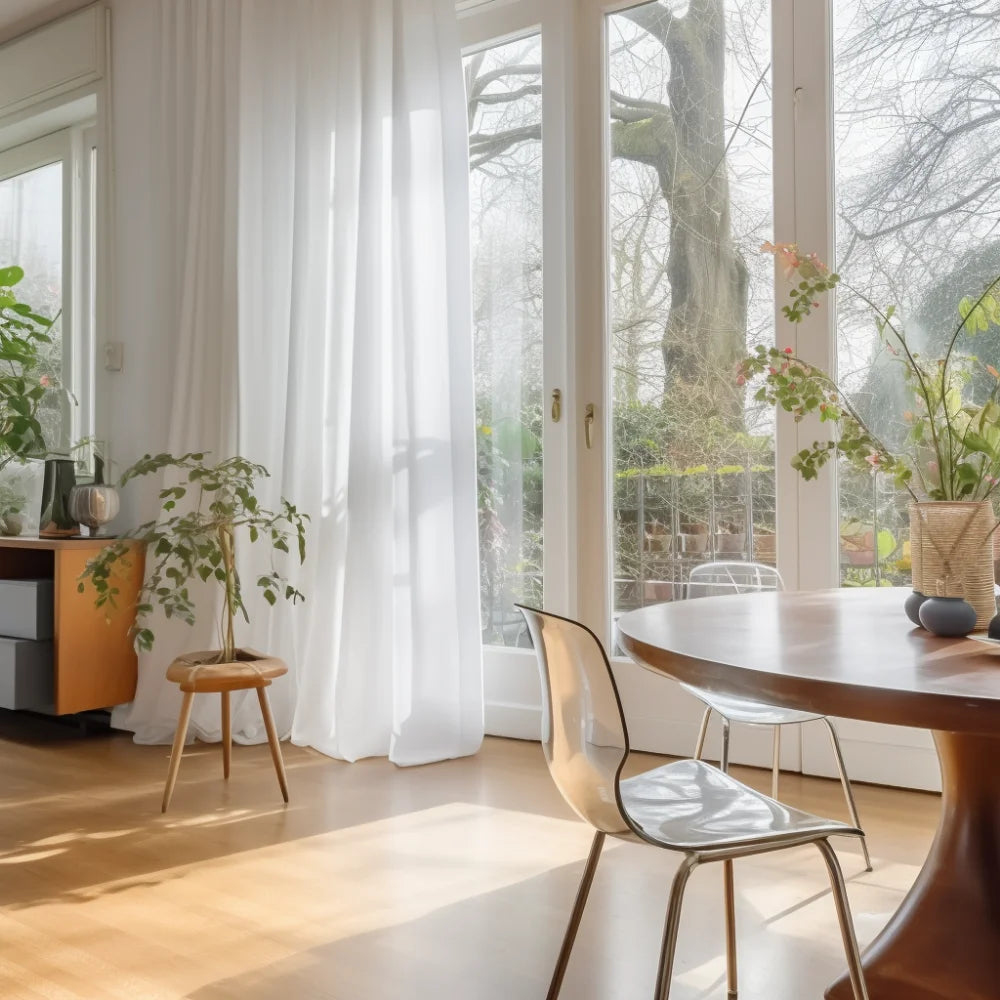 Solide weiße transparente Vorhang - Gardinen für Wohnzimmer und Schlafzimmer