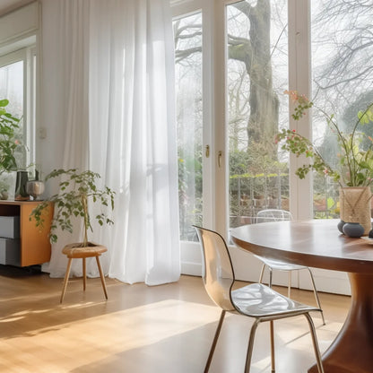 Solide weiße transparente Vorhang - Gardinen für Wohnzimmer und Schlafzimmer