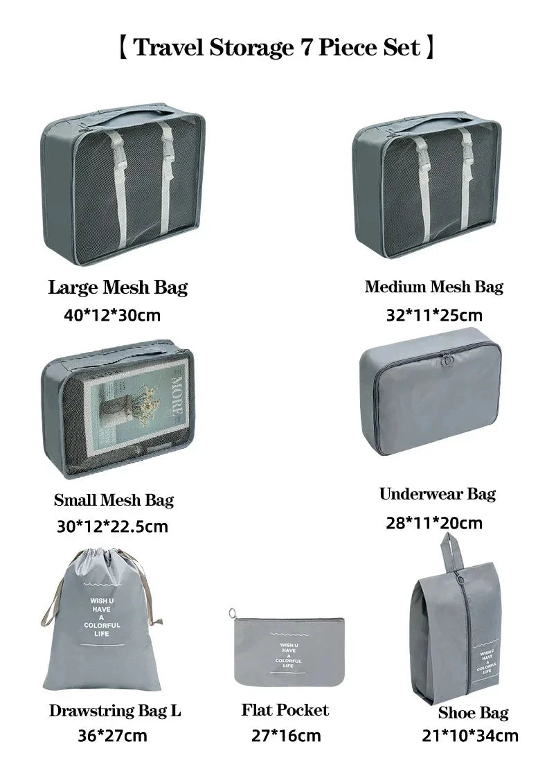 7-teiliges Set Gepäckorganisator Tasche - Organizer-Set für Gepäck
