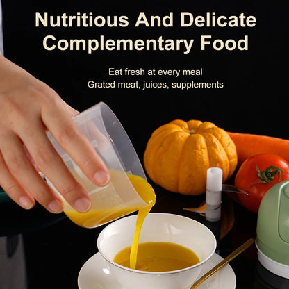 Elektrischer 250 ml Mini Lebensmittelhacker Mixer, drahtloser tragbarer elektrischer Knoblauchhacker Obst Gemüse Zwiebel - USB Wiederaufladbarer